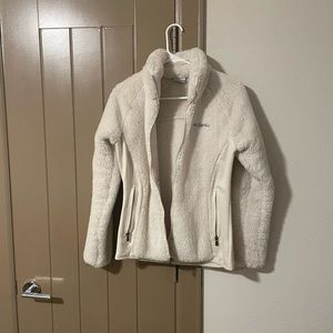 Columbia offwhite fluffy jacket.